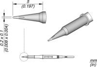 Panne à souder en forme de burin, 0,2 x 0,1 mm #thumbnail-1