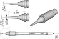 Punta per saldatura R245, scalpello scanalato, 1,3 x 0,5 mm, R245023 #thumbnail-1