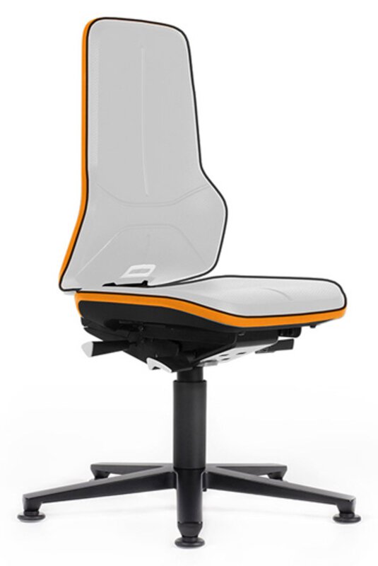 ESD Stuhl Neon 1 mit Gleiter, Flexband orange, Permanentkontakt, ohne Polster