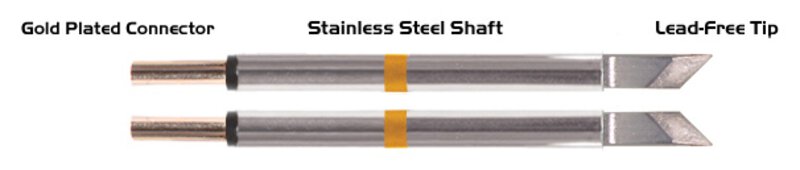 pair of tweezers, blade shape, tinned area 2.03mm (0.08")