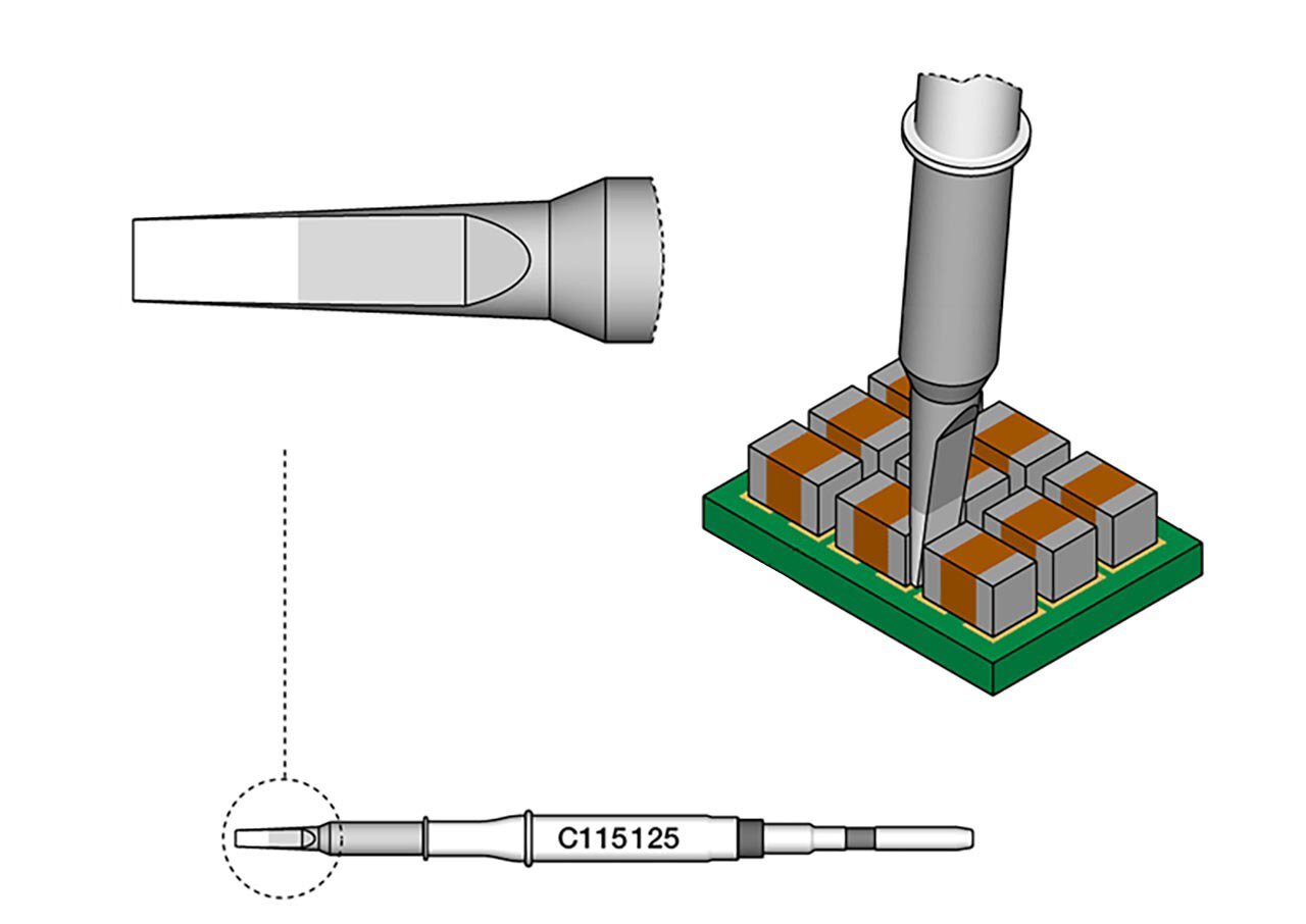 Soldering tip chisel-shaped, 1 x 0.2 mm, C115125 #zoom-2