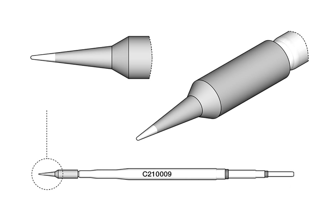 Soldeerstift voor T210-A / T210-NA, slank, puntig, C210009 #zoom-2