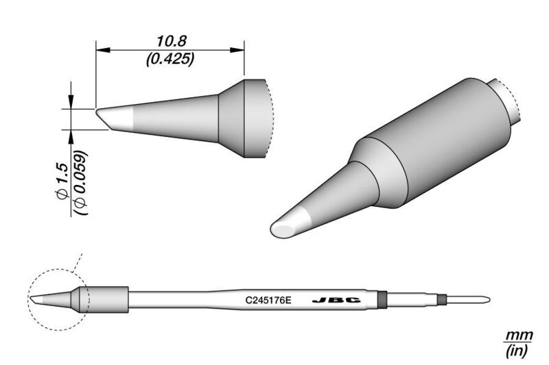 Pointe à souder Ø 1,5 mm, C245176E