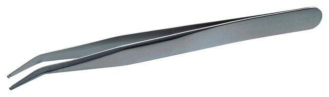 SMD-Pinzette, 30 abgewinkelt, zylindr. Bauteile. 120 mm