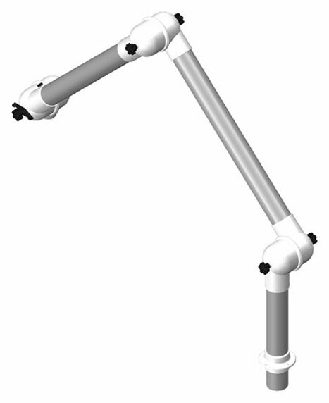 Ramię odsysające System DN75 3 przeguby, 550 mm, białe – montaż na stole #zoom-1
