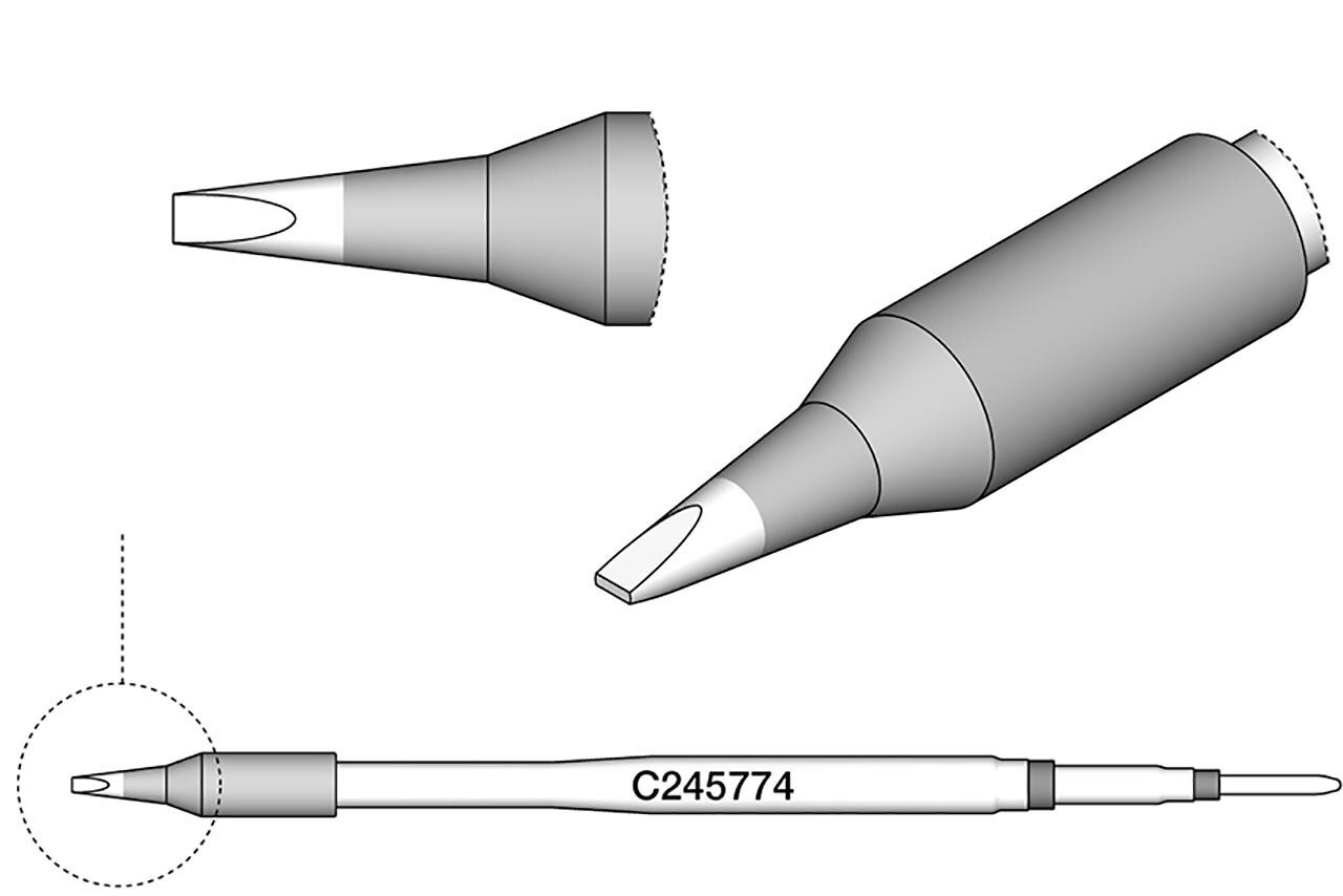 Chisel shaped soldering tip, 1.2 x 0.3 mm, C245774 #zoom-2