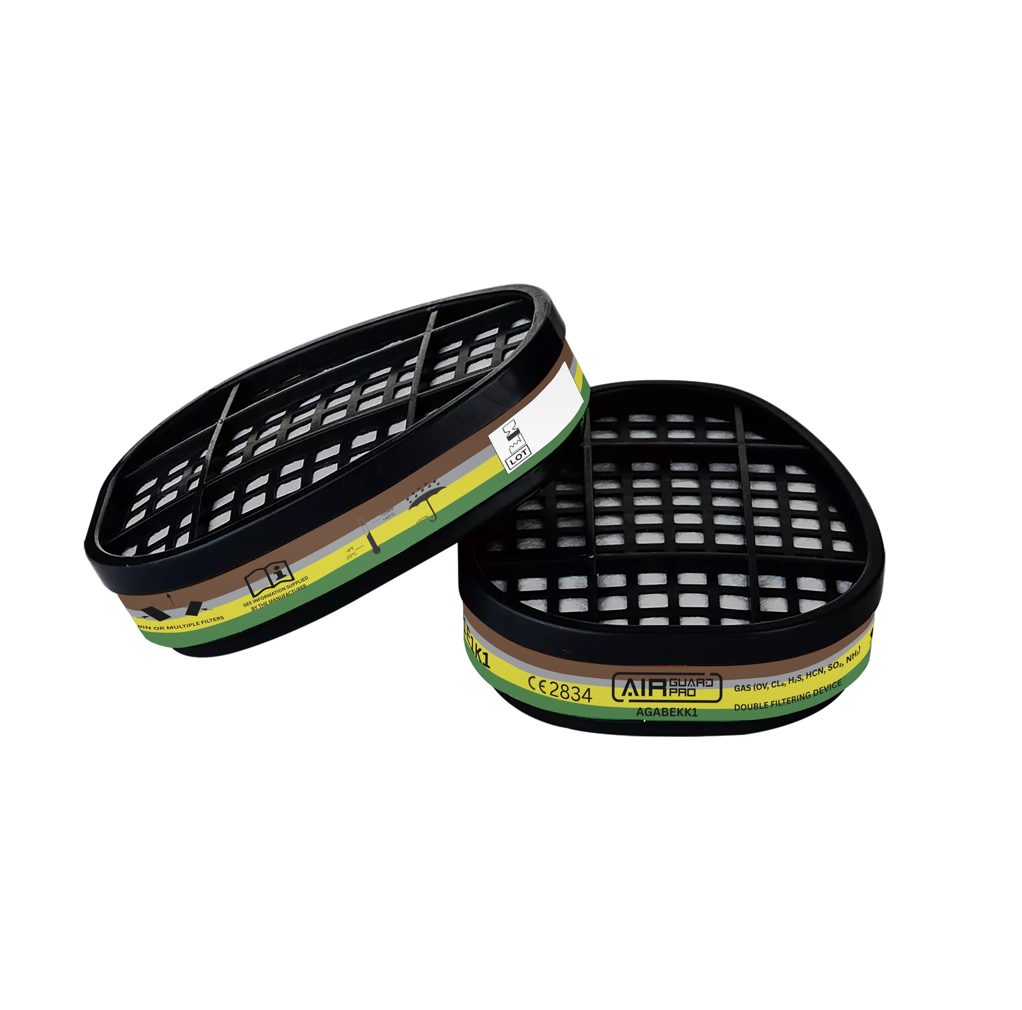AirGuard Pro®-gasfilter ABEK1, voor half- en volgelaatsmaskers, met bajonetsluiting #zoom-4