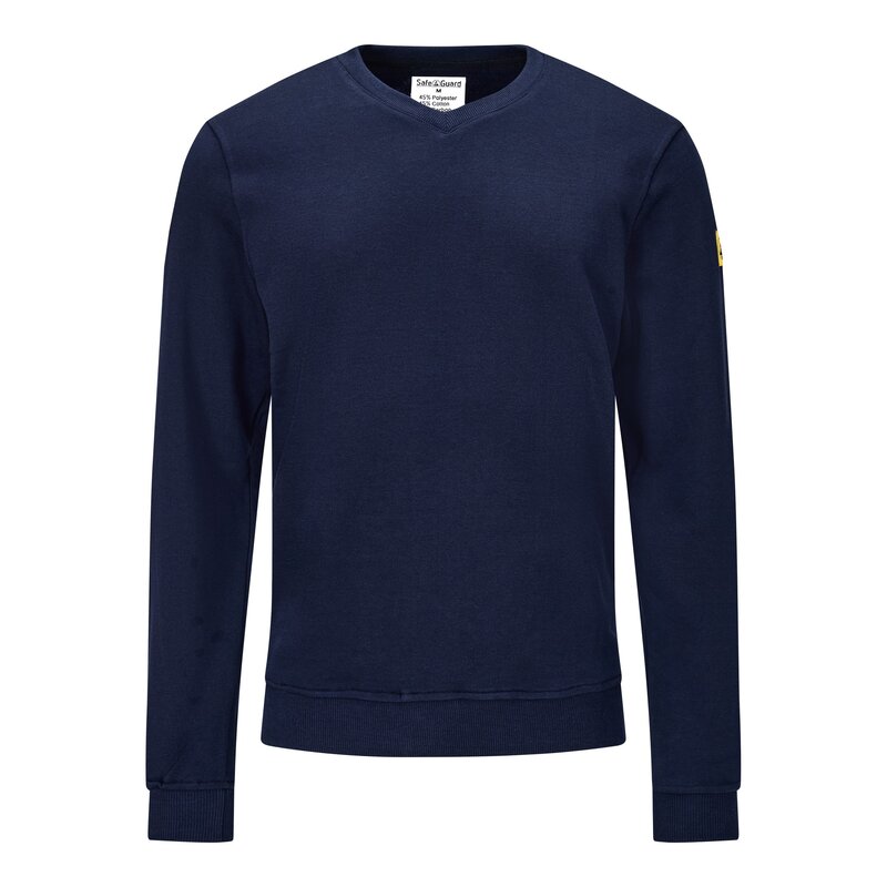 Sweat-shirt ESD, col en V, bleu marine, 3XL, coupe confort #1
