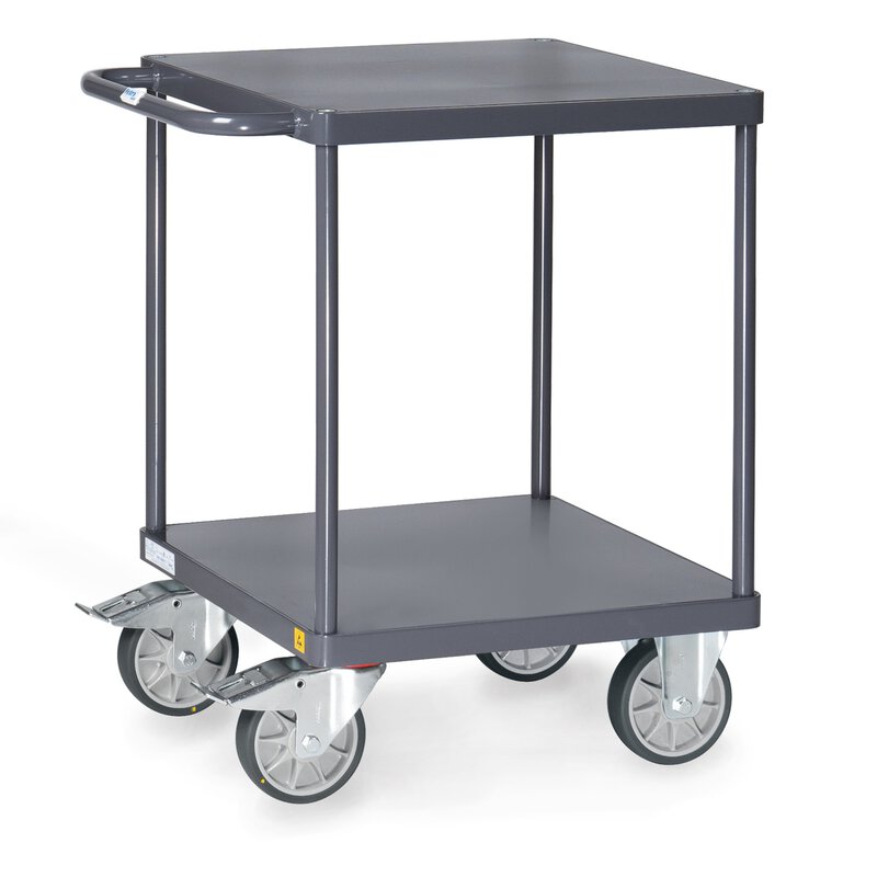 ESD-Tischwagen, Stahlblech-Plattformen bündig, Ladefläche 600 x 600 mm