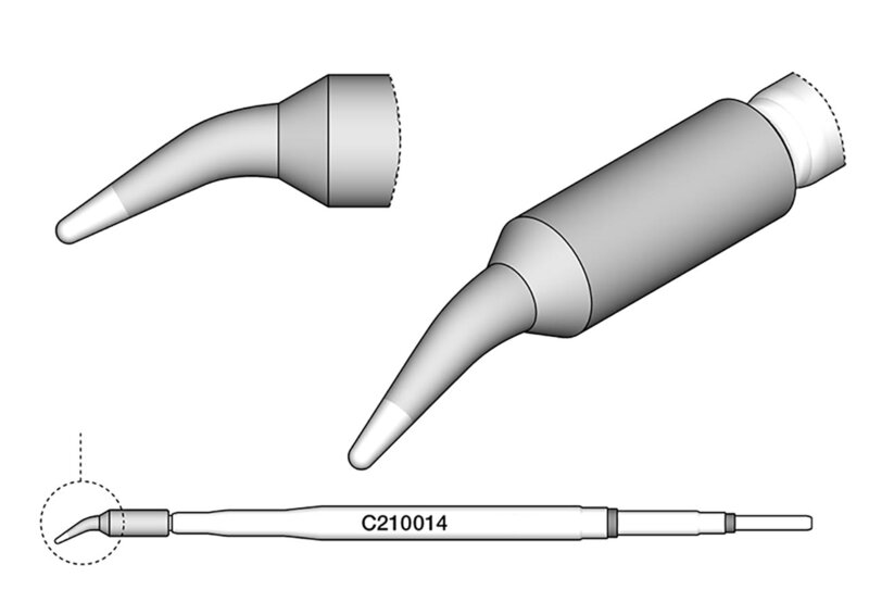 Soldeerstift voor T210-A / T210-NA, puntig, schuin, C210014 #2