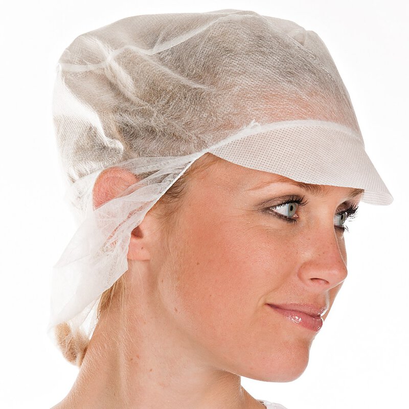 Hygostar Schildmütze mit Langhaar-Schutz PP, weiß