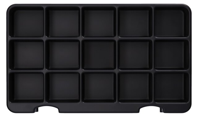 ESD-inzetstuk voor assortimentsdoos 166, 15 vakken à 49 x 44 mm