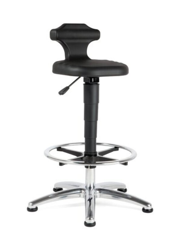 FLEX Stehhilfe mit Fußring und Gleitern, PU, schwarz ESD