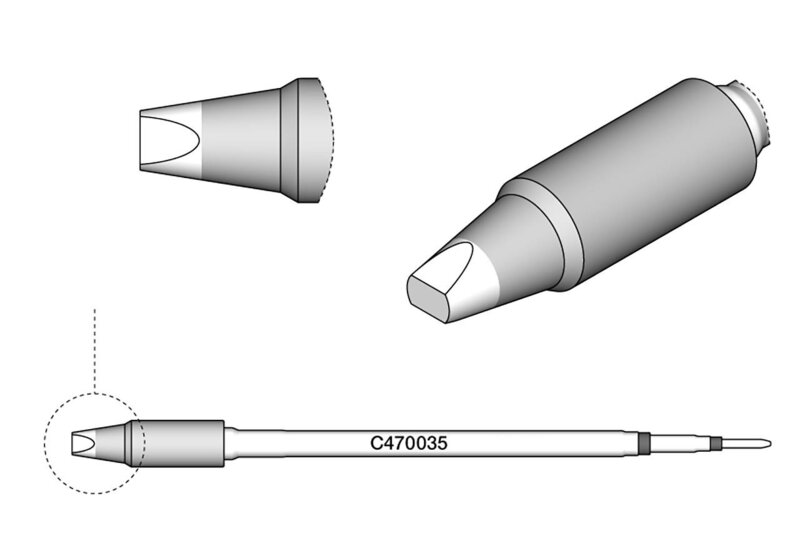 Grot lutowniczy, kształt dłuta, 4 x 2,5 mm #2