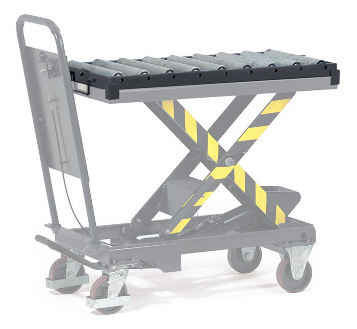 Rollenbaan met opduwframe Draagvermogen 500 kg, voor heftafelwagen #zoom-1
