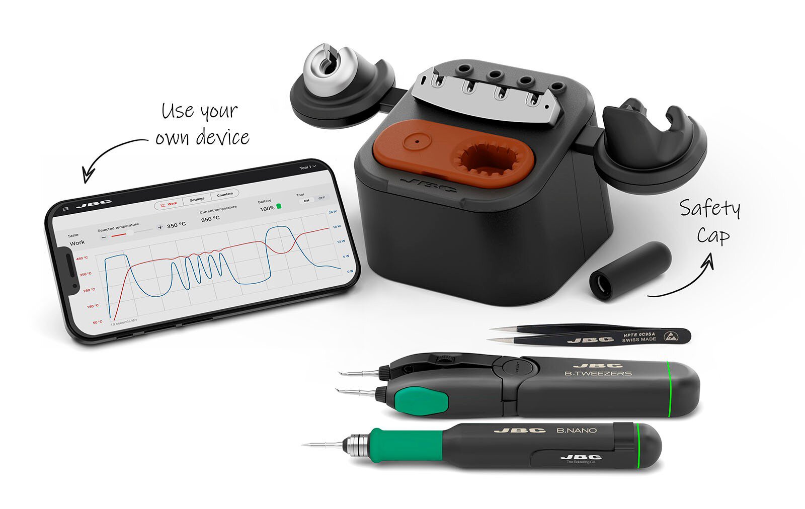 Stacja lutownicza B-Iron Rework, z B.NANO i B.Tweezers, z przenośnym wyświetlaczem #zoom-1