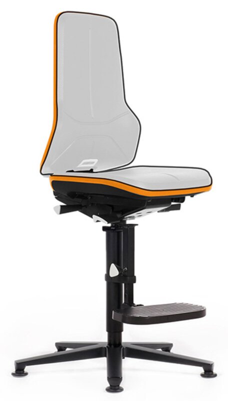 ESD Stuhl Neon 3, Gleiter und Aufstiegshilfe, Flexband orange- Permanentkontakt, ohne Polster