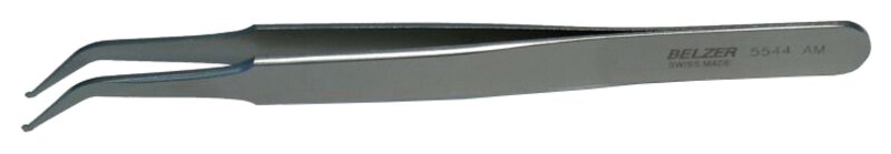 SMD tweezers, stainless steel, grip angle 45°, 115 mm