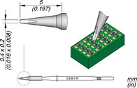 Lötspitze meißelförmig, gerade, 0,4 x 0,2 mm, C105117 #thumbnail-1