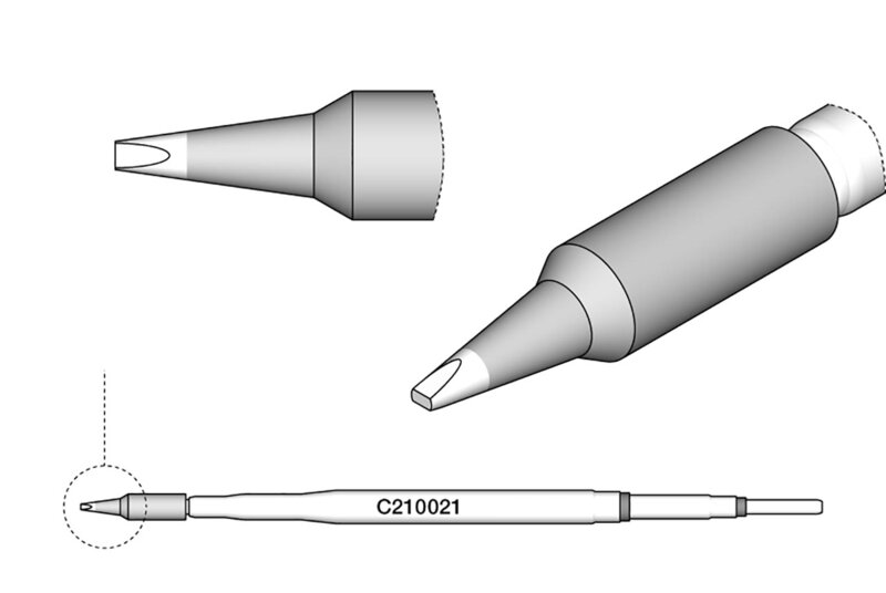 Punta di saldatura per T210-A / T210-NA, a forma di scalpello #2