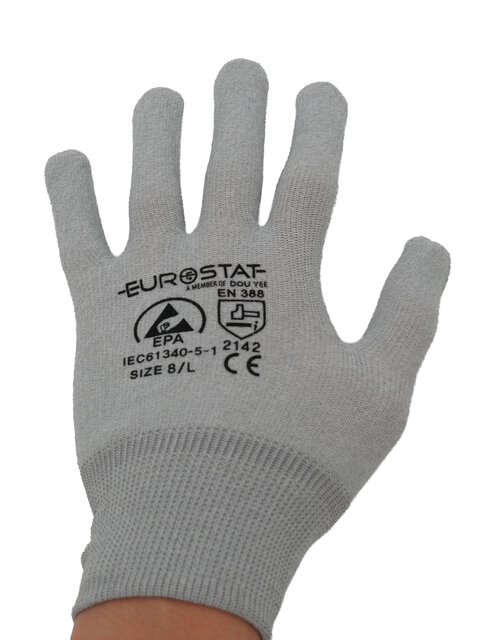 Eurostat ESD gloves, gray, size L