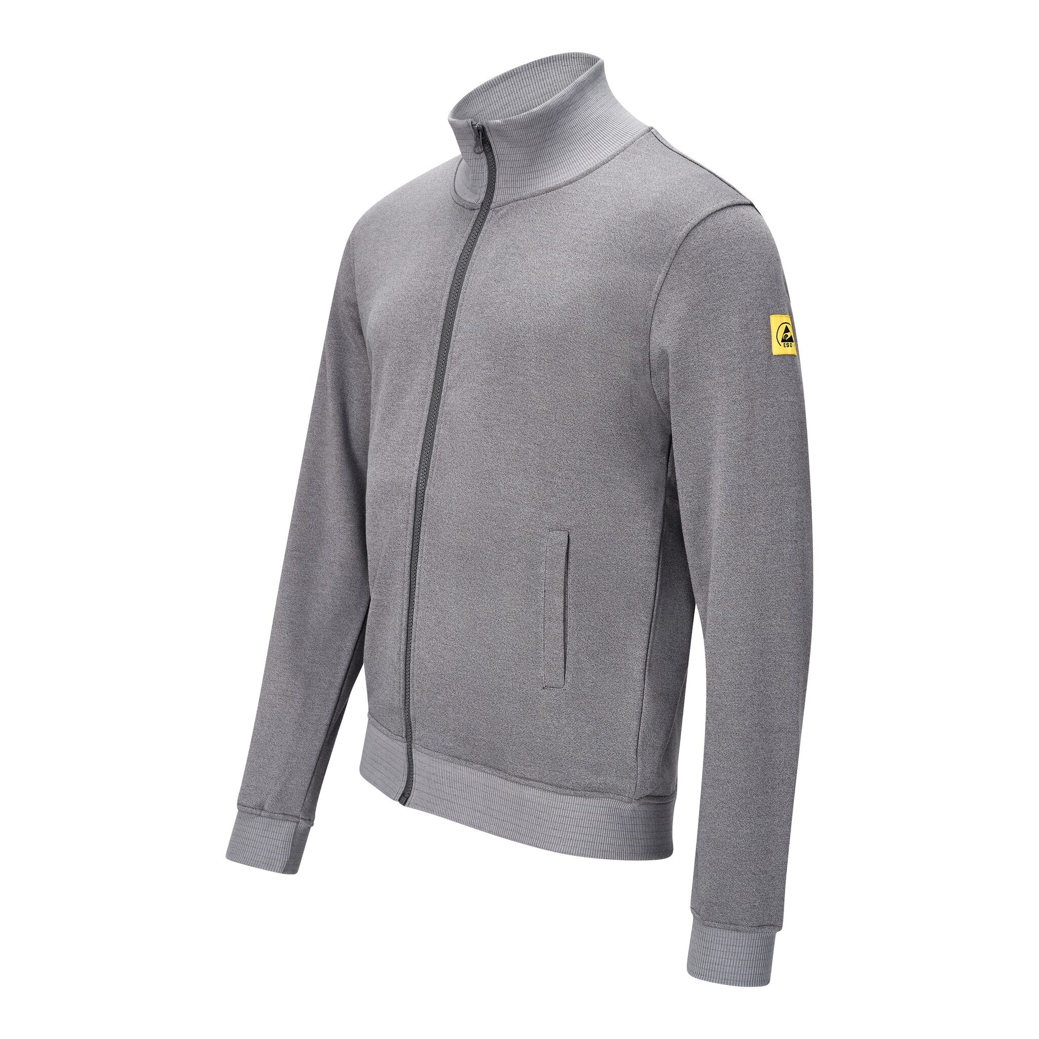 ESD Sweatjacke mit Zipper, grau, S, Comfort-Fit #zoom-2