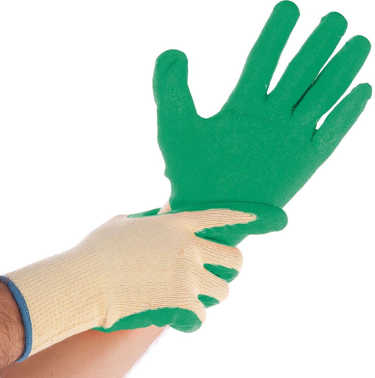 BW-knitted glove SAFETY, latex coating, yellow, size L #zoom-1