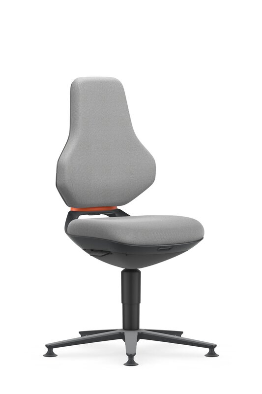 TEXON 1 siège de travail pivotant, avec patins, tissu Duotec gris #4