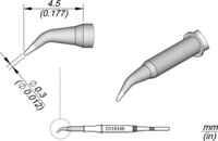 Grot lutowniczy, stożkowy, wygięty, śr.: 0,3 mm #thumbnail-1