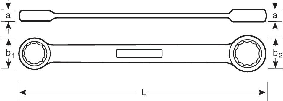 Niet-vonkende dubbele ringsleutel, 24 x 27 mm, gemaakt van koperberyllium, 255 mm. #zoom-2