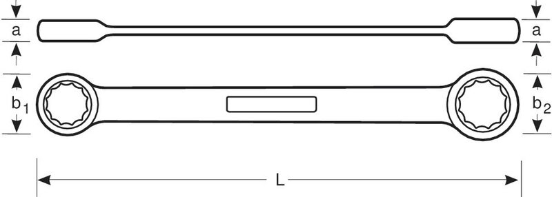 Niet-vonkende dubbele ringsleutel, 24 x 27 mm, gemaakt van koperberyllium, 255 mm. #2