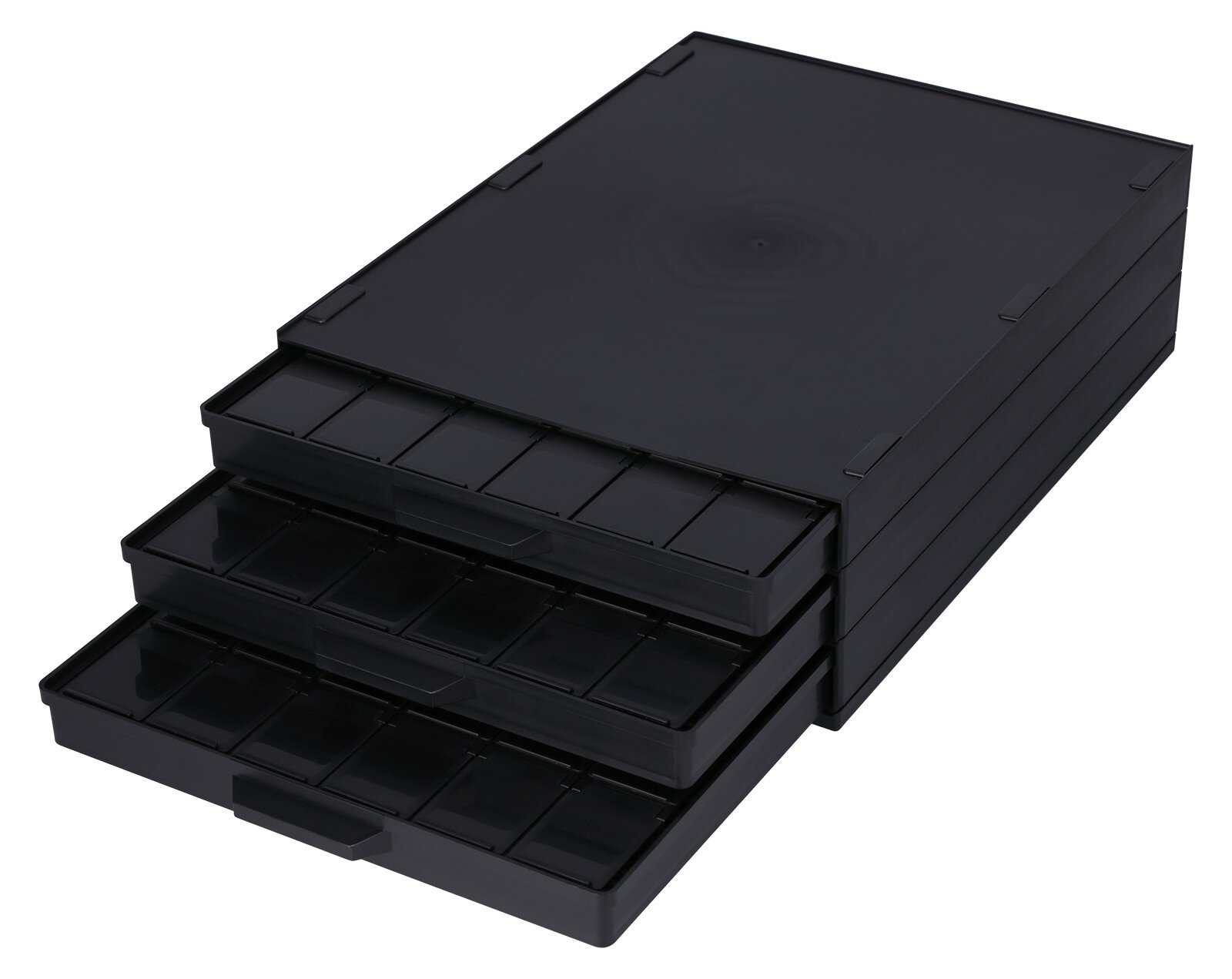 ESD SMD Schrank 340/22 ESD-CON, 3 Schubladen á 36x SMD Box N3, schwarz #zoom-1