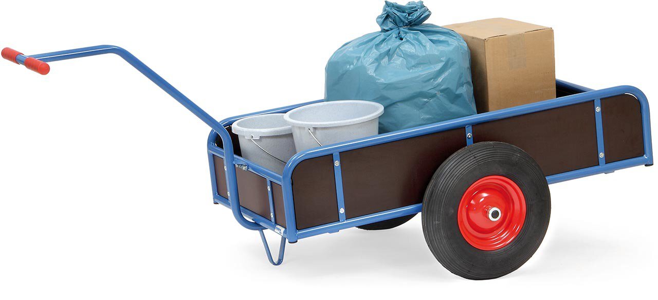 Chariot à bras avec caisse 4109V - roues à bandage caoutchouc, surface de chargement 1145 x 545 mm  #zoom-2