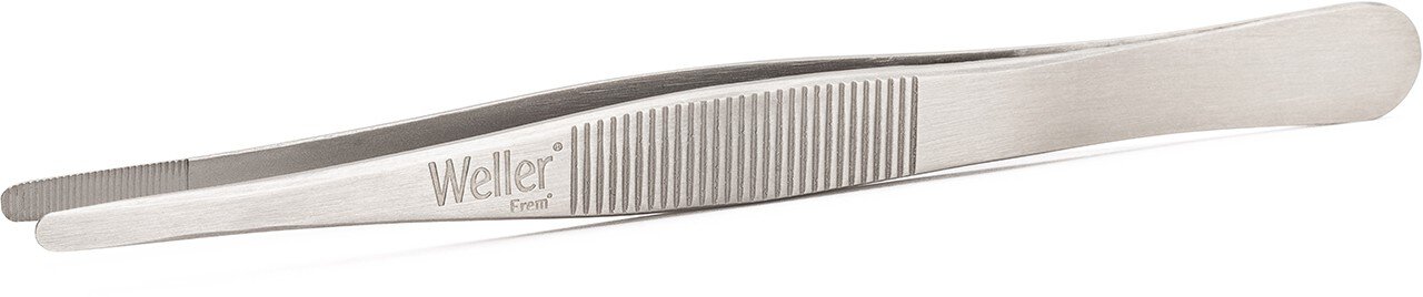 Weller Erem 21SA120 Tweezers with Large, Flat, Round Tips, with Inside and Outside Serrations #zoom-1