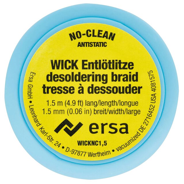Desoldering wire NO-CLEAN, 1.5 mm, yellow, 1.5 m
