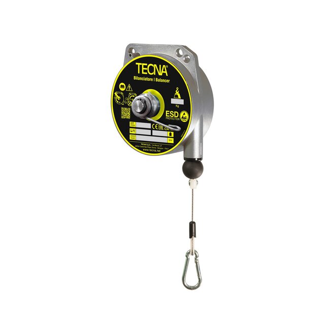 Tirante a molla ESD 9321 - Portata regolabile da 2,0 a 4,0 kg; corsa/lunghezza cavo 2000 mm