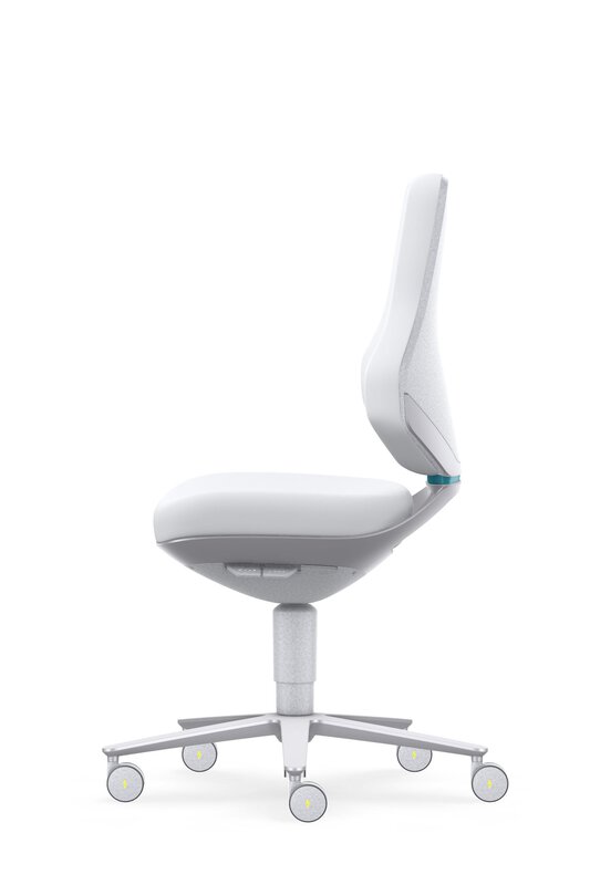 ESD cleanroom TEXON 2 industrial swivel chair, with castors, Skintec white #6