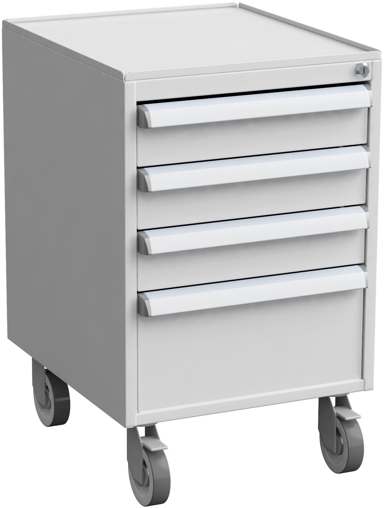 Schubladenblock 45/56, 4 Schubladen: 3x100, 1x200 mm, 100 % Auszug + Rollen, nicht ESD #zoom-1