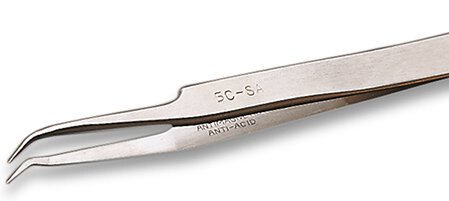 Weller Erem 5CSA Precision Tweezers, Curved 30° Relieved Pecial Stainless Steel Nonmagnetic  Non-Rusting  Acid-Proof Heat-Resistant #zoom-5