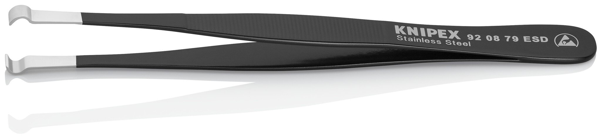 ESD Positionierpinzette, geriffelt, Edelstahl, 122 mm #zoom-2