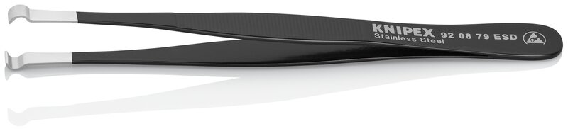 ESD Positionierpinzette, geriffelt, Edelstahl, 122 mm #2