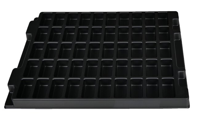 Inserto ESD per Eurobox 1 e 2, 50 scomparti, 350 x 250 x 26 mm