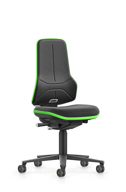 ESD NEON XXL, wytrzymałe krzesło robocze, Supertec czarny, Flexband zielony