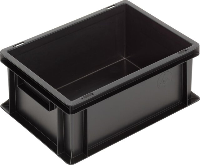 ESD Behälter New Box NB MC, Griffleisten, schwarz, 400 x 300 x 170 mm