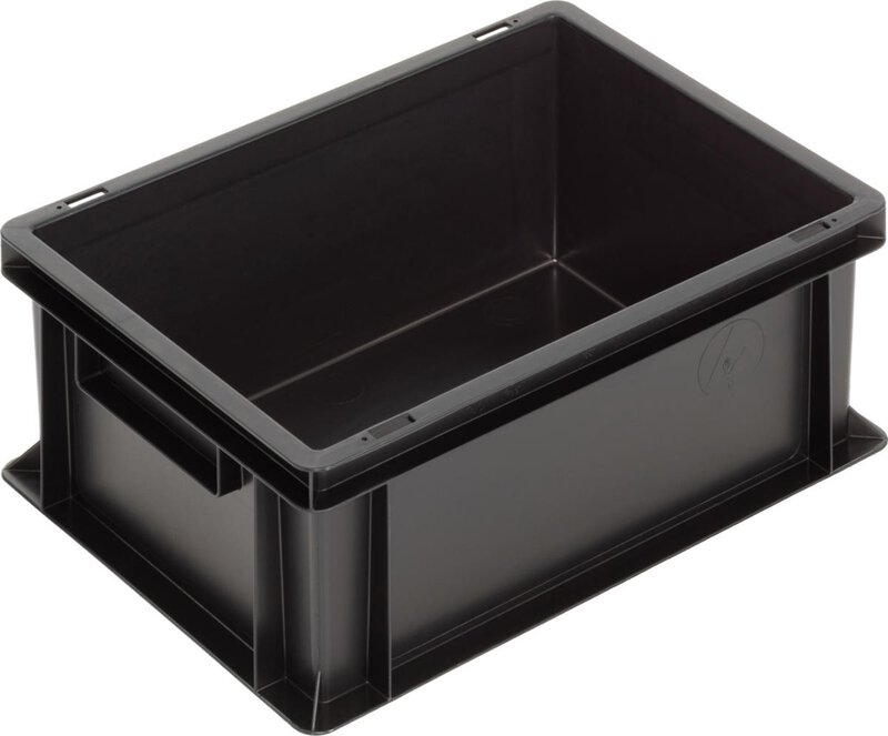 ESD Behälter New Box NB MC, Griffleisten, schwarz, 400 x 300 x 170 mm #1