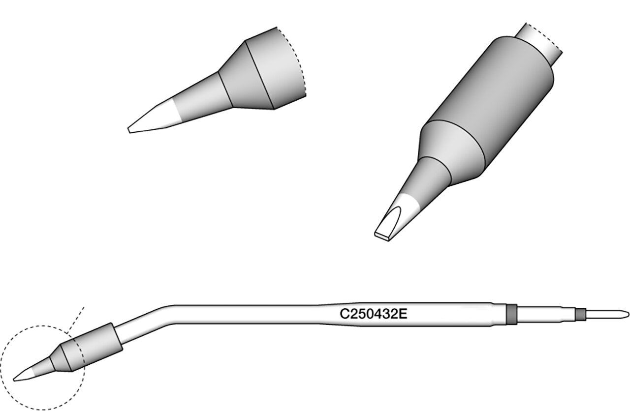 Soldeerstift, beitelvormig, recht, 1,2 x 0,4 mm, C250432E #zoom-2