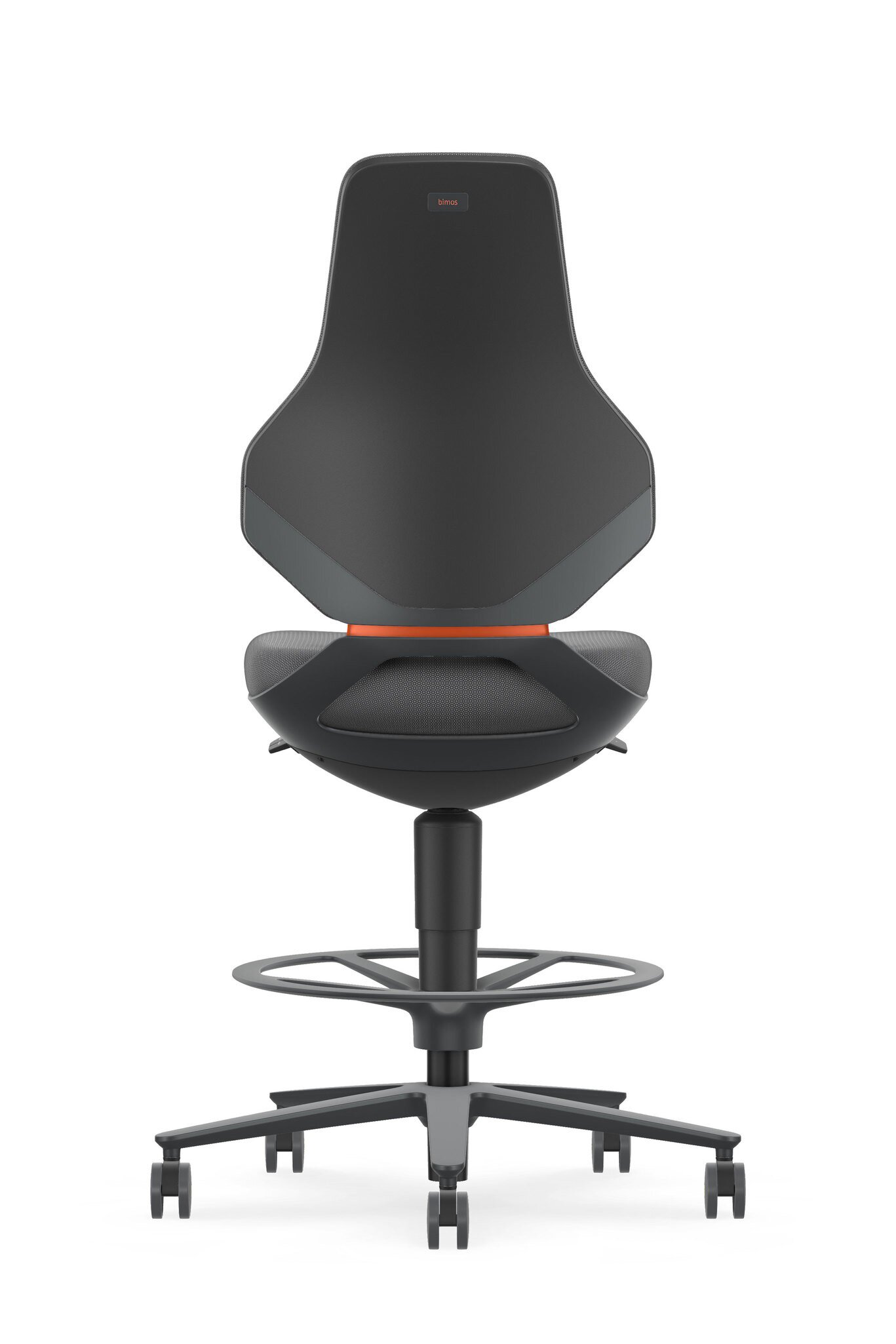 TEXON 4 siège de travail pivotant, avec roulettes d'assise-stop et repose-pieds, Supertec gris #zoom-2