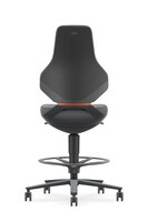 TEXON 4 siège de travail pivotant, avec roulettes d'assise-stop et repose-pieds, Supertec gris #thumbnail-2