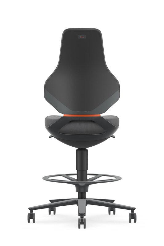 TEXON 4 siège de travail pivotant, avec roulettes d'assise-stop et repose-pieds, Supertec gris #2
