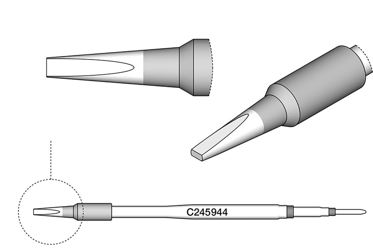 Chisel shaped soldering tip, 1.8 x 0.8 mm, C245944 #zoom-2